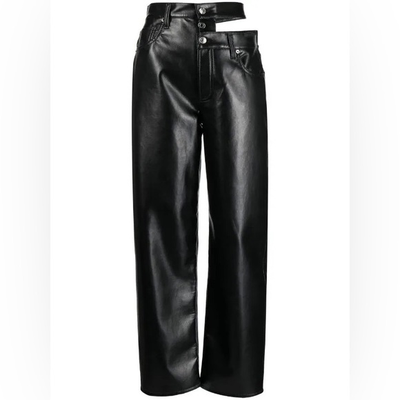 AGOLDE Broken Waistband Leather Pants - Picture 2 of 7
